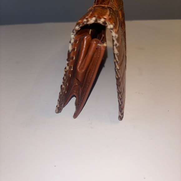 Vintage unisex genuine hornback crocodile skin clutch.